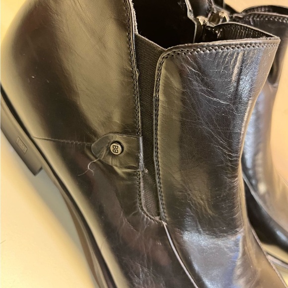 Baldinini Black Leather Slip-On Boots made in Italy - Picture 5 of 9